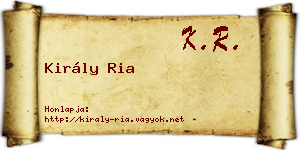 Király Ria névjegykártya